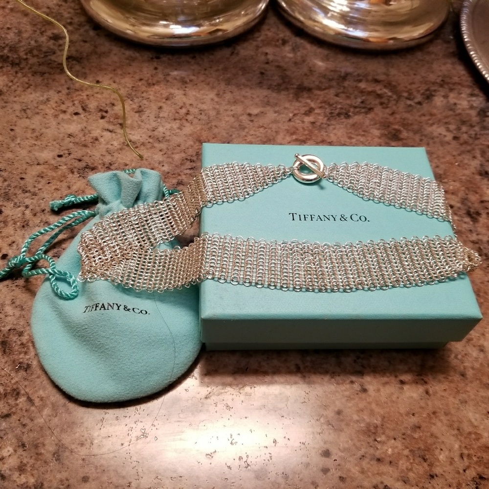 Tiffany & Co mesh Sterling silver necklace